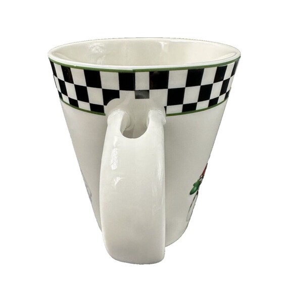 Spode Black and White Porcelain Christmas Tree Mug and Spoon Set New in Box - Picture 9 of 12